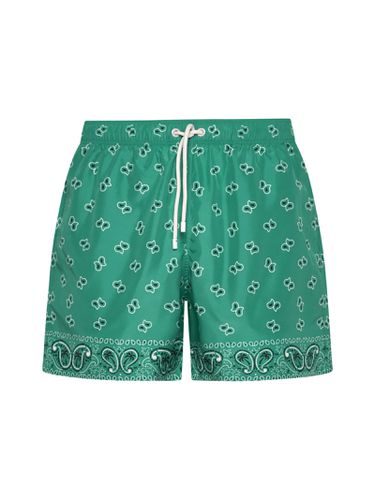 Swim Shorts With Bandana Monogram - Palm Angels - Modalova