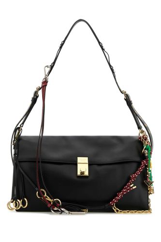 Black Leather Large Soft Sound Shoulder Bag - Prada - Modalova