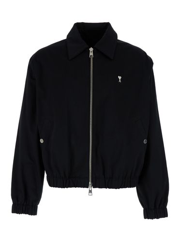 Jacket With Collar And Adc Logo In Cotton Man - Ami Alexandre Mattiussi - Modalova