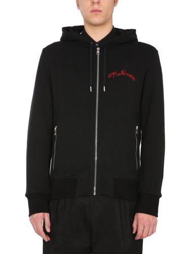 Hooded Sweatshirt With Zip - Alexander McQueen - Modalova