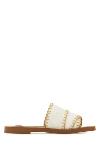 Chloé Ivory Canvas Woody Slippers - Chloé - Modalova