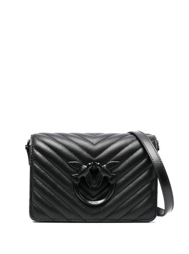 Love Click Mini Shoulder Bag With Logo Plaque In Chevron Leather Woman - Pinko - Modalova