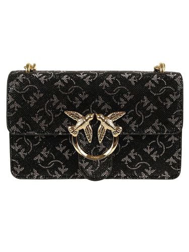 Mini Love One Monogram Embellished Shoulder Bag - Pinko - Modalova