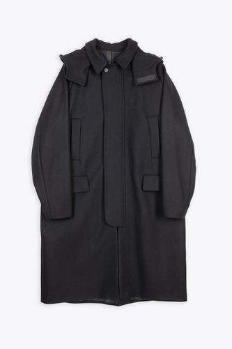 Coat Black wool hooded coat - Sogliano - Hevò - Modalova