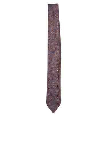 Micro Pattern Silk Tie In Brown/ - Lardini - Modalova