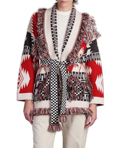 Racing Icon V-neck Fringed Edge Cardigan - Alanui - Modalova