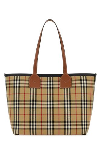 Embroidered Canvas Medium London Shopping Bag - Burberry - Modalova