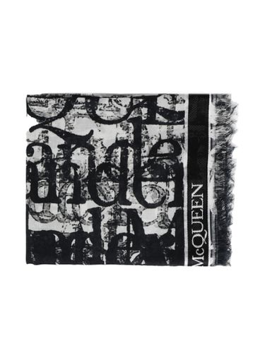 Stole With Selvedge Ribbon Mcqueen Logo Printed - Alexander McQueen - Modalova