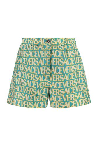 Versace Printed Silk Shorts - Versace - Modalova