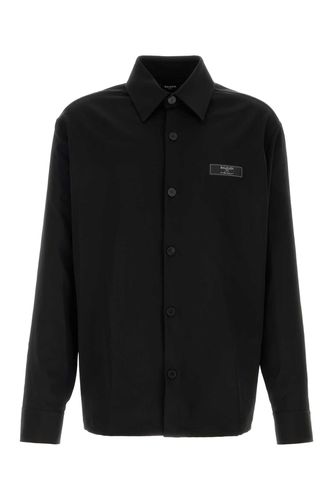 Balmain Black Stretch Wool Shirt - Balmain - Modalova