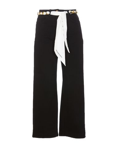 Cropped Wide Jeans With Chain Belt - Elisabetta Franchi - Modalova