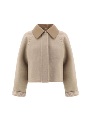 Cappuccino Wool Blend Reversible Jacket - Fendi - Modalova