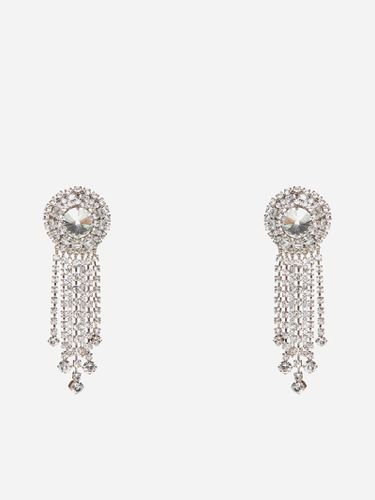 Crystal Fringed Round Earrings - Alessandra Rich - Modalova