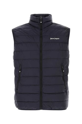 Midnight Blue Nylon Sleeveless Down Jacket - Palm Angels - Modalova