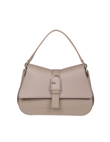 Flow Handbag In Greige Leather - Furla - Modalova