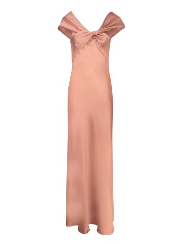 Nude Satin Long Dress - Alberta Ferretti - Modalova