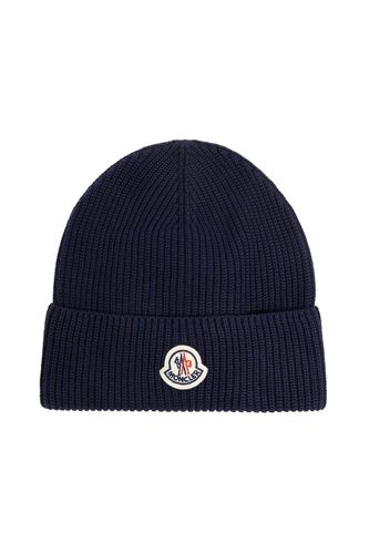 Logo Patch Ribbed-knit Beanie - Moncler - Modalova