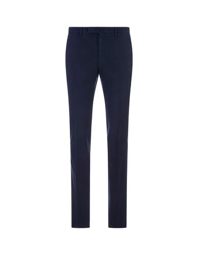 Slim Fit Trousers In Blue Certified Doeskin - Incotex - Modalova