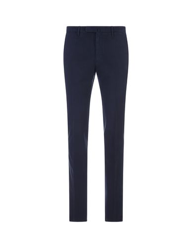 Slim Fit Trousers In Blue Certified Doeskin - Incotex - Modalova