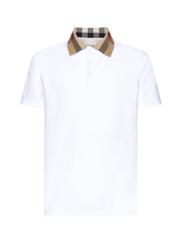 Burberry Check Collar Cotton Polo - Burberry - Modalova