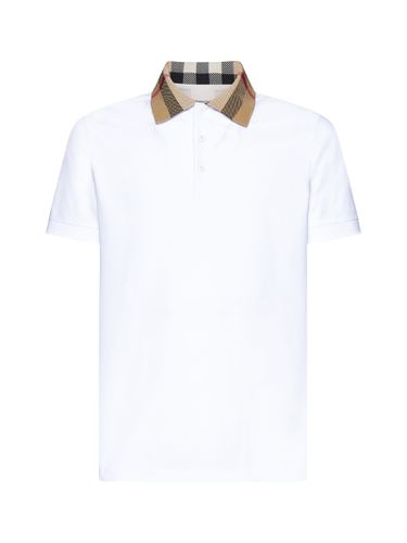 Burberry Check Collar Cotton Polo - Burberry - Modalova