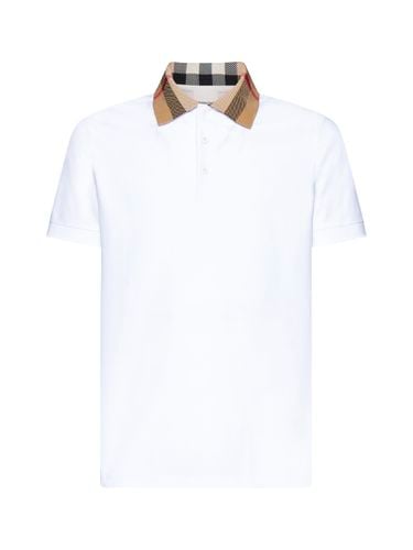 Burberry Check Collar Cotton Polo - Burberry - Modalova