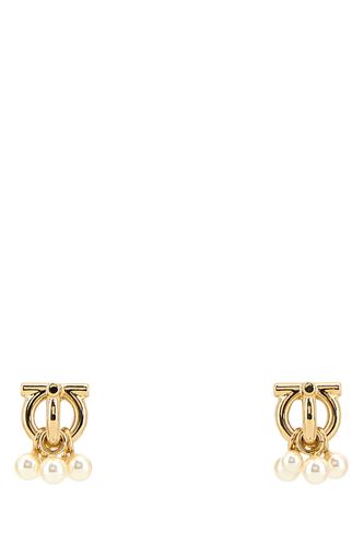 Gold Metal Gancini Earrings - Ferragamo - Modalova