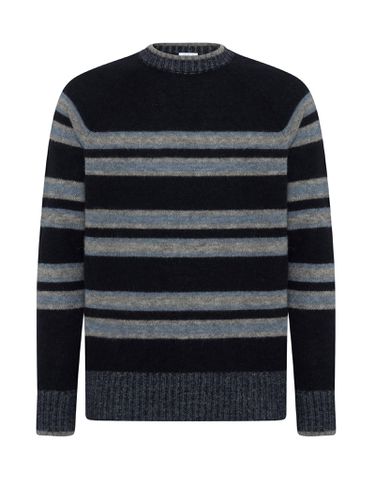 Malo Blue Striped Crewneck Sweater - Malo - Modalova