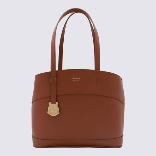 Brown Leather Charming S Tote Bag - Ferragamo - Modalova