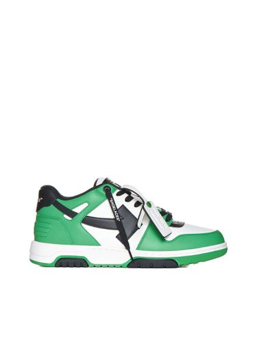 Out Of Office Green Leather Sneakers - Off-White - Modalova