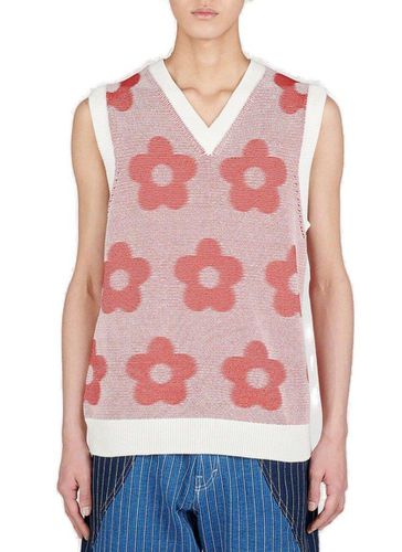 Floral-embroidered V-neck Knitted Vest - Kenzo - Modalova