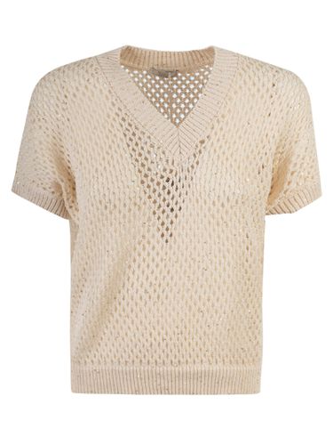 Peserico V-neck Crochet Top - Peserico - Modalova