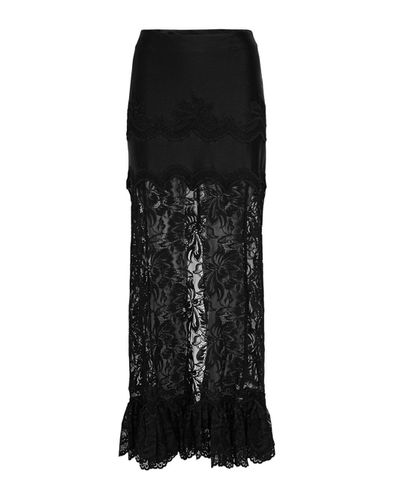 Paco Rabanne Ruched Maxi Lace Skirt - Paco Rabanne - Modalova