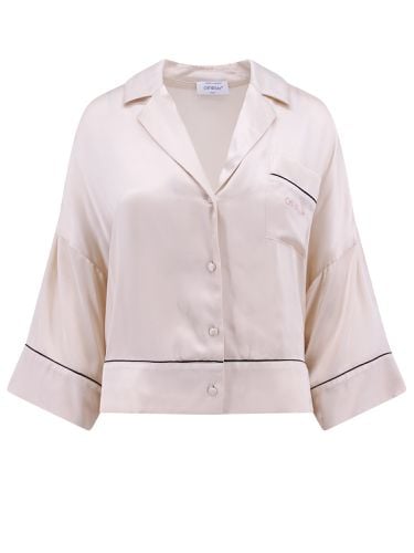 Off-White Viscosa Pajama Shirt - Off-White - Modalova