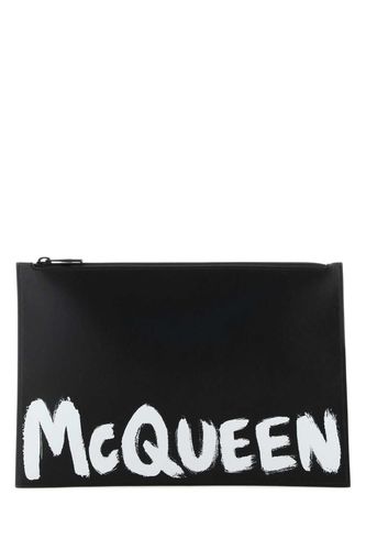 Black Leather Clutch - Alexander McQueen - Modalova