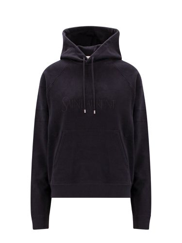 Logo Drawstringed Hoodie - Saint Laurent - Modalova