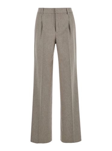 Grey lola Pants With Pences On The Front In Wool Blend Woman - PT Torino - Modalova