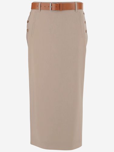 Moschino Long Wool Canvas Skirt - Moschino - Modalova