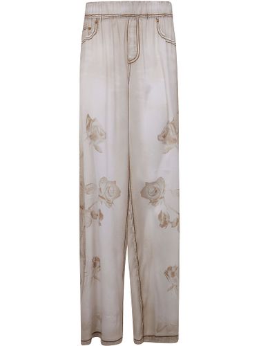 Piazzata Print Satin Trousers - Blugirl - Modalova