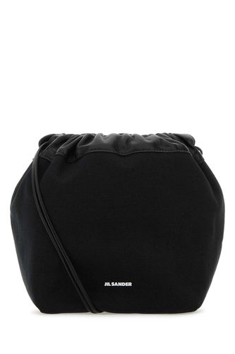 Black Canvas Small Dumpling Bucket Bag - Jil Sander - Modalova