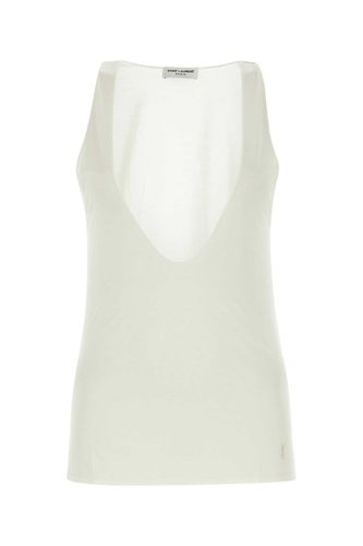 Saint Laurent White Silk Tank-top - Saint Laurent - Modalova