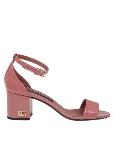 Pink Paint Leather Sandals - Dolce & Gabbana - Modalova