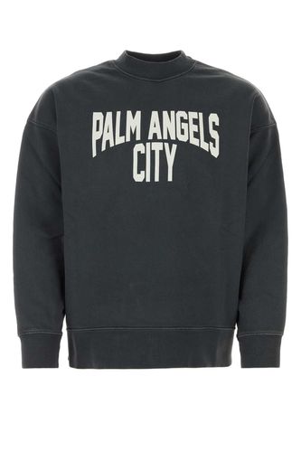 Graphite Cotton Oversize Sweatshirt - Palm Angels - Modalova