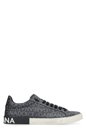 Portofino Leather And Fabric Low-top Sneakers - Dolce & Gabbana - Modalova