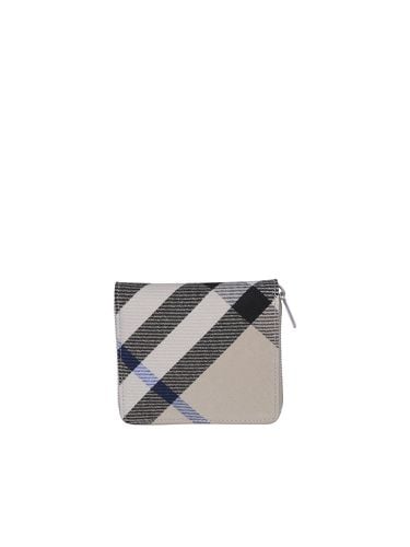 Burberry Ivory Check Zip Wallet - Burberry - Modalova