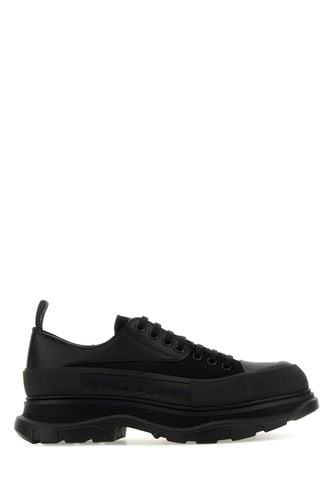 Black Leather And Fabric Tread Slick Sneakers - Alexander McQueen - Modalova