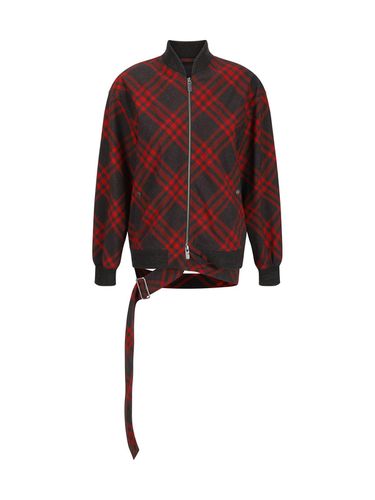 Checked Belted Waist Bomber Jacket - Burberry - Modalova