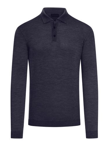 Long Sleeved Knitted Polo Shirt - Roberto Collina - Modalova