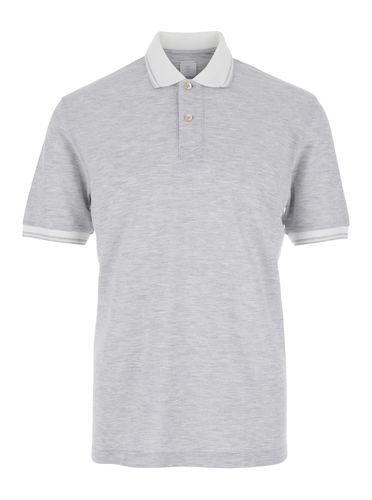 Polo Shirt With Classic Collar In And Front Button Closure In Cotton Man - Eleventy - Modalova