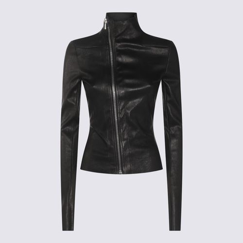 Rick Owens Black Leather Jacket - Rick Owens - Modalova